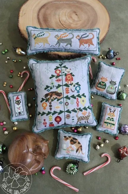 12 Cats of Christmas counted cross stitch chart