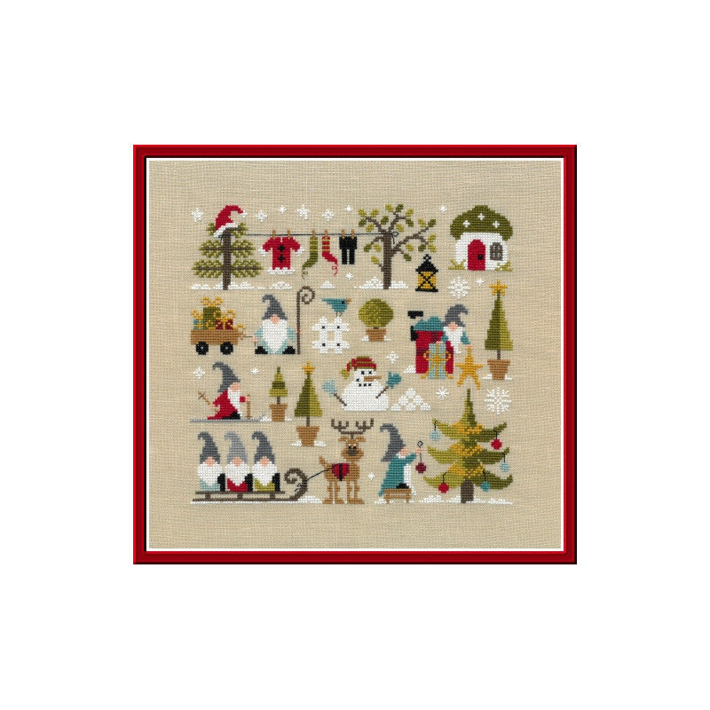 Noel Chez Les Gnomes counted cross stitch chart