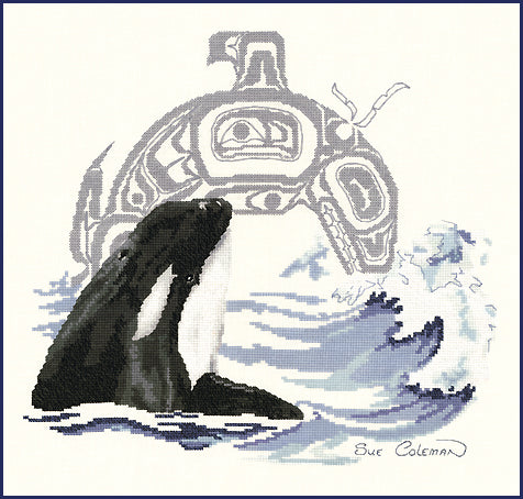 Killer Whale counted cross stitch chart