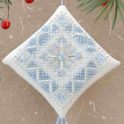 Tiny Treasured Diamond Ice Blue Snowflake counted cross stitch kit