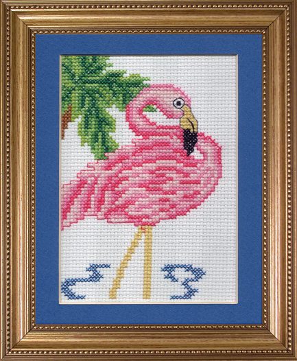 Bright Spots - Fabulous Flamingo counted cross stitch kit