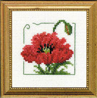 Carolyn's Garden Poppy counted cross stitch kit