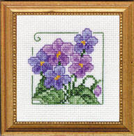 Carolyn's Garden - Violets counted cross stitch kit