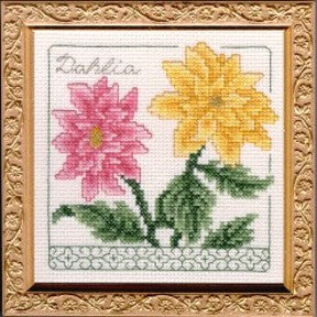 Dahlia Floral Elegance couned cross stitch kit