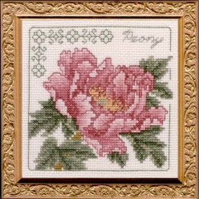 Peony Floral Elegance counted cross stitch kit