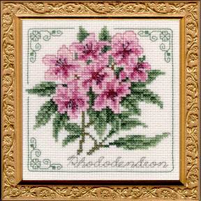 Rhododendron Floral Elegance counted cross stitch kit