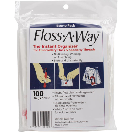 Floss-A-Way Plastic Floss Bags - Package of 100