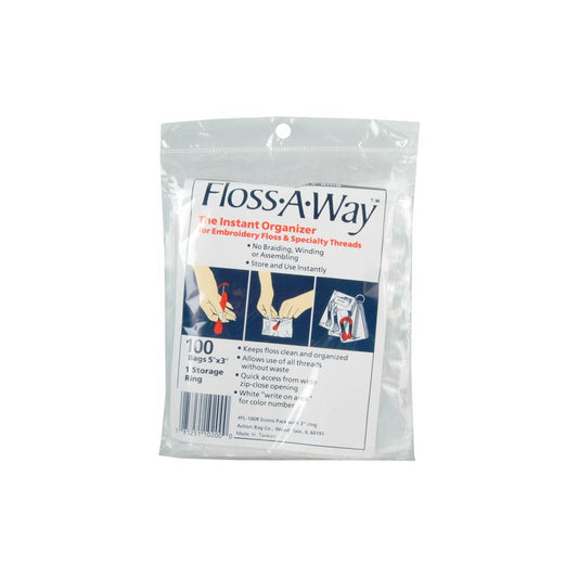 Floss-A-Way Plastic Bags - Package of 100 with ring