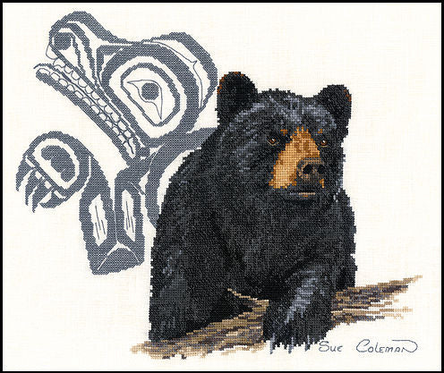 Native Bear counted cross stitch chart