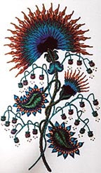 Peacock Flower Brazilian embroidery pattern