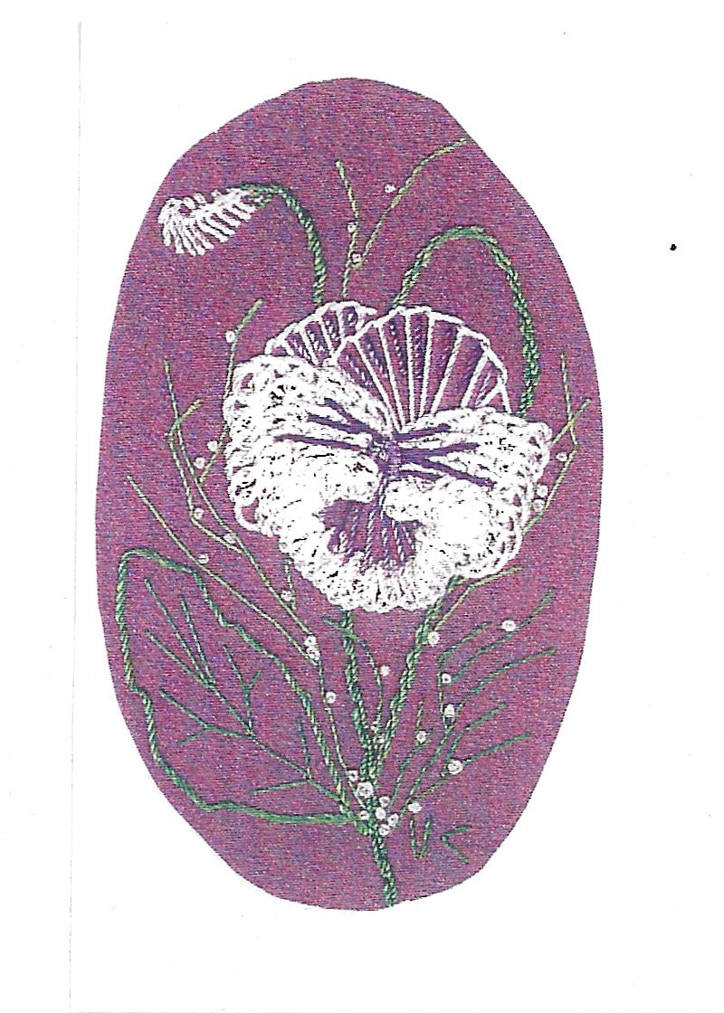 Pansy embroidery pattern