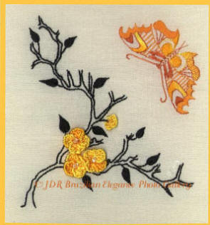 Oriental Butterfly embroidery pattern
