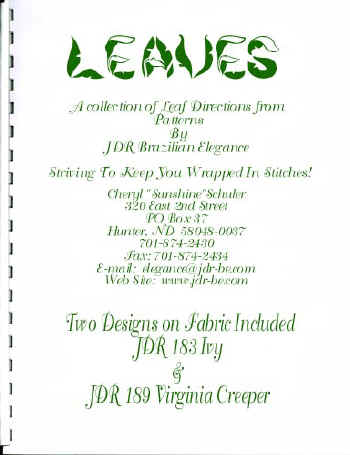 Leaves - Brazilian embroidery design and leaflet