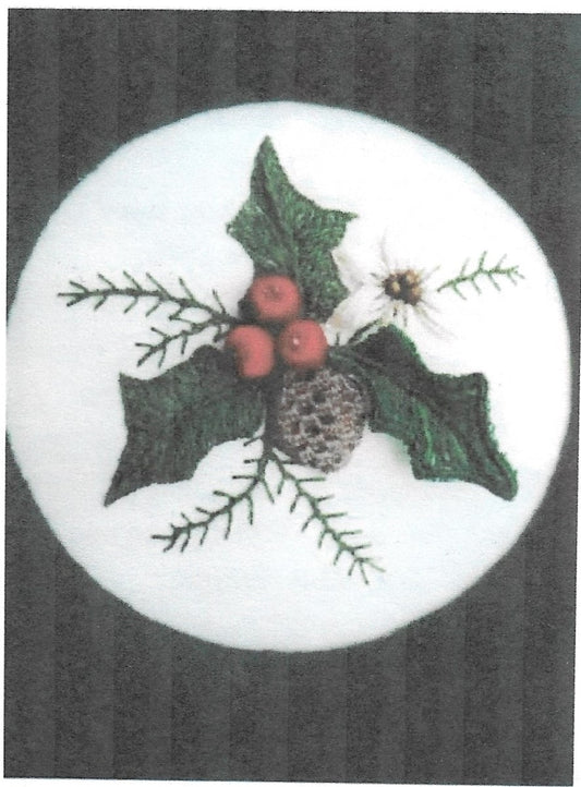 Holly Berries Brazilian embroidery pattern