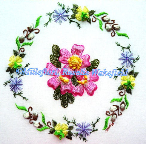 Wildflower Wreath Brazilian embroidery kit