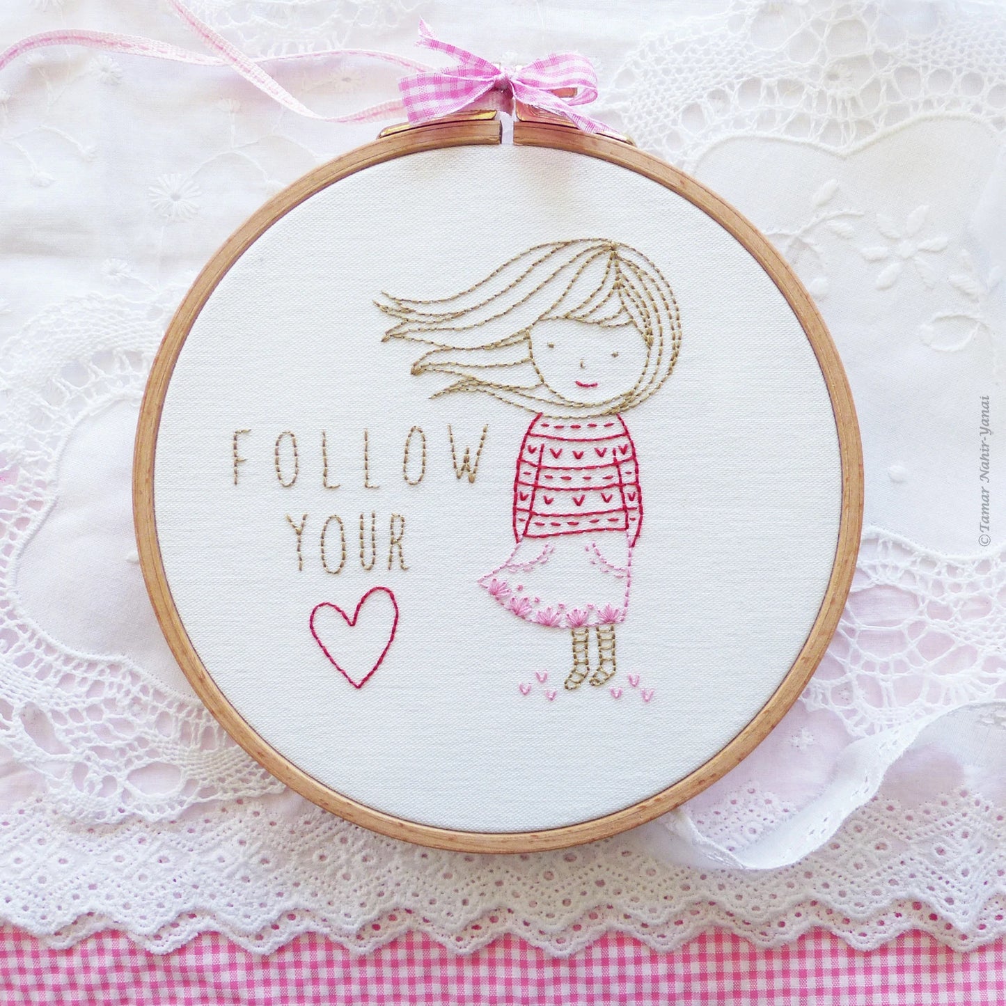Follow Your Heart embroidery kit