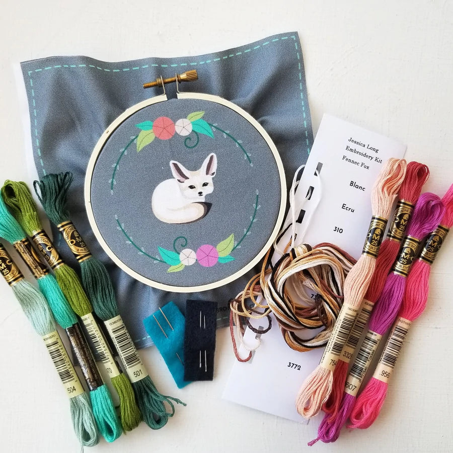 Fennec Fox embroidery kit
