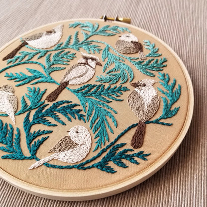 Winter Birds embroidery kit