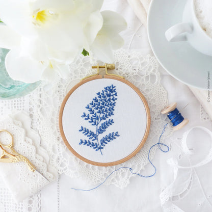 Blue Leaves embroidery kit