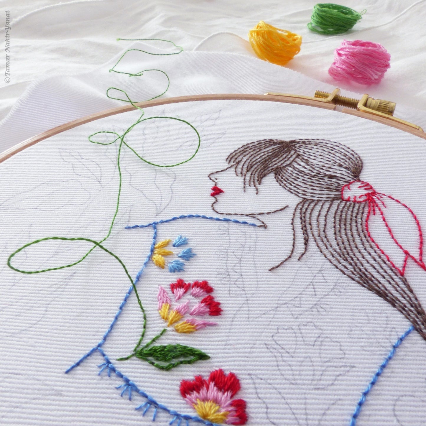 Folklore Lady embroidery kit