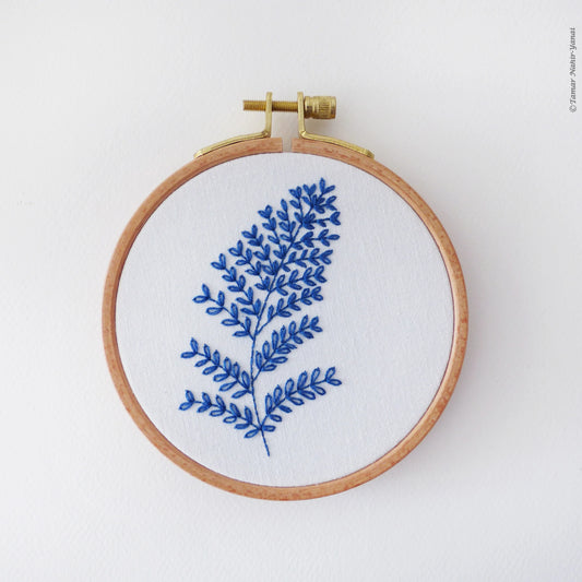 Blue Leaves embroidery kit
