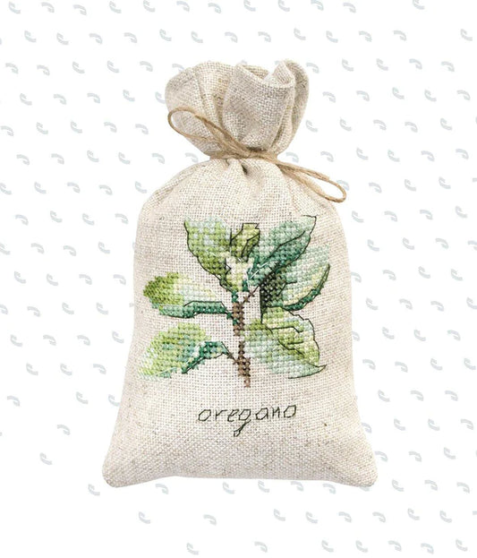 Sachet with Oregano Cross Stitch