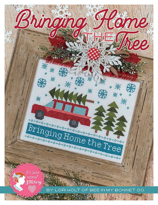Bringing Home the Tree counted cross stitch pattern
