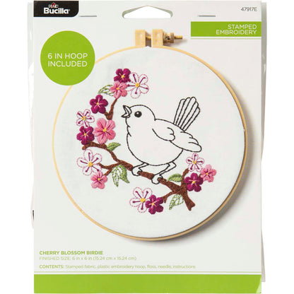 BU Kit Embroidery Cherry Blossom Birdie