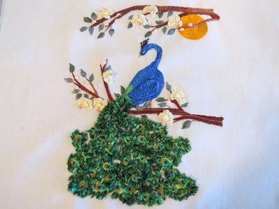 Majestic Peacock Brazilian embroidery pattern