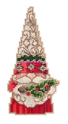 Gnome Holding Holly counted cross stitch kit