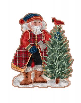 Timberline Scotch Pine Santa counted cross stitch kit
